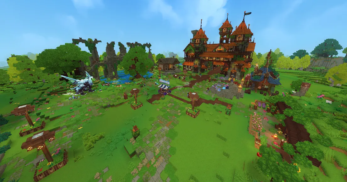 Hytale RPG Survival sunucusu oyun içi görünüm ve NPC etkileşimi