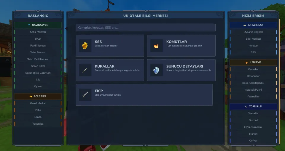 RPG Survival Arayüz Rehberligi SSS