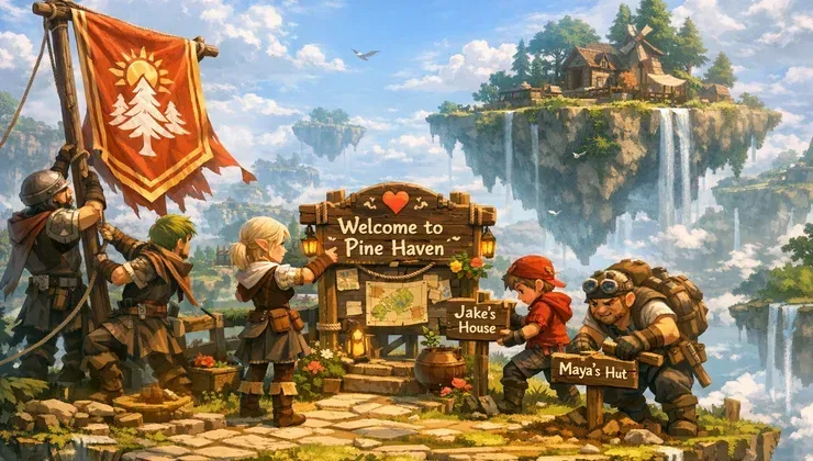 SkyBlock Parti Sistemi, Ada Kimligi ve Homes icin Hytale-style SkyBlock kapak gorseli