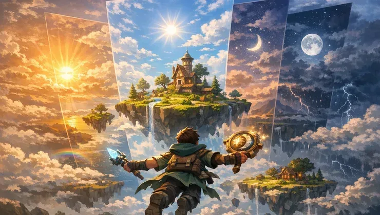 SkyBlock VIP Ozellikleri, Fly, Hava ve Zaman Kontrolleri icin Hytale-style SkyBlock kapak gorseli