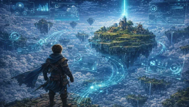 SkyBlock HUD, Branding, Sync ve Canli Operasyon Katmani icin Hytale-style SkyBlock kapak gorseli