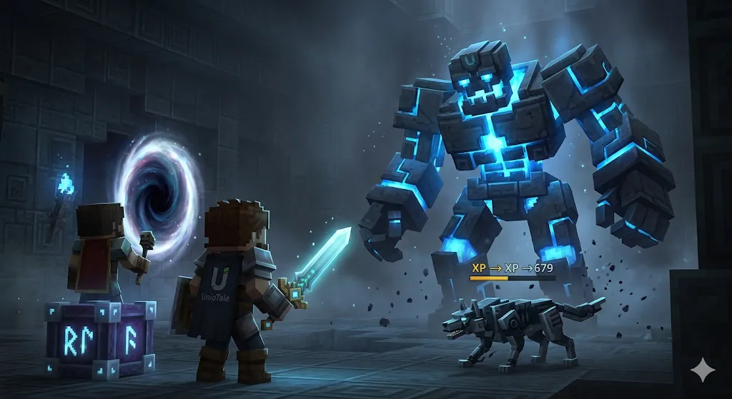 Hytale güncellemesi ile gelen yeni Cyber City blokları, neon tabelalar ve yaratıcı mod araçları.